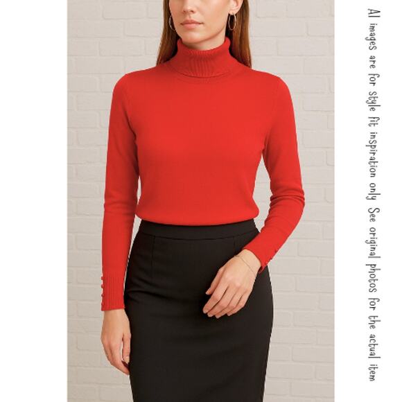 SPENSE KNITS Red Turtleneck Sweater, XL, NWT! - Picture 9 of 9